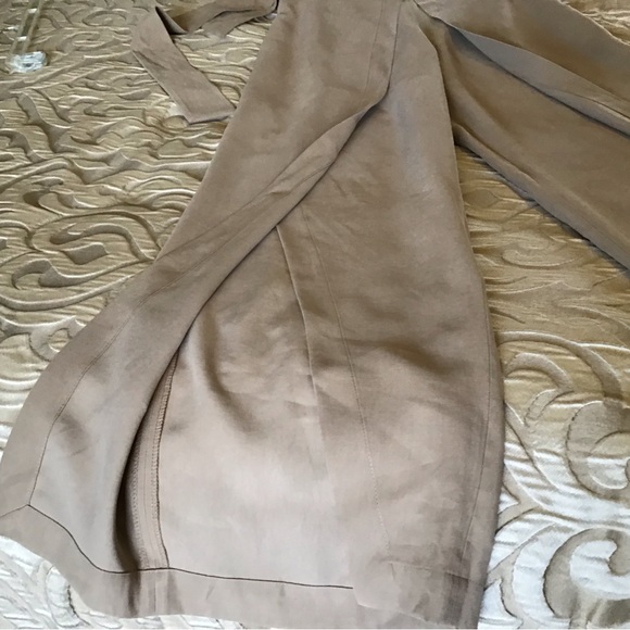 ANTONIO MELANI Tan Wide Leg Pants with Tie Belt - Picture 13 of 14